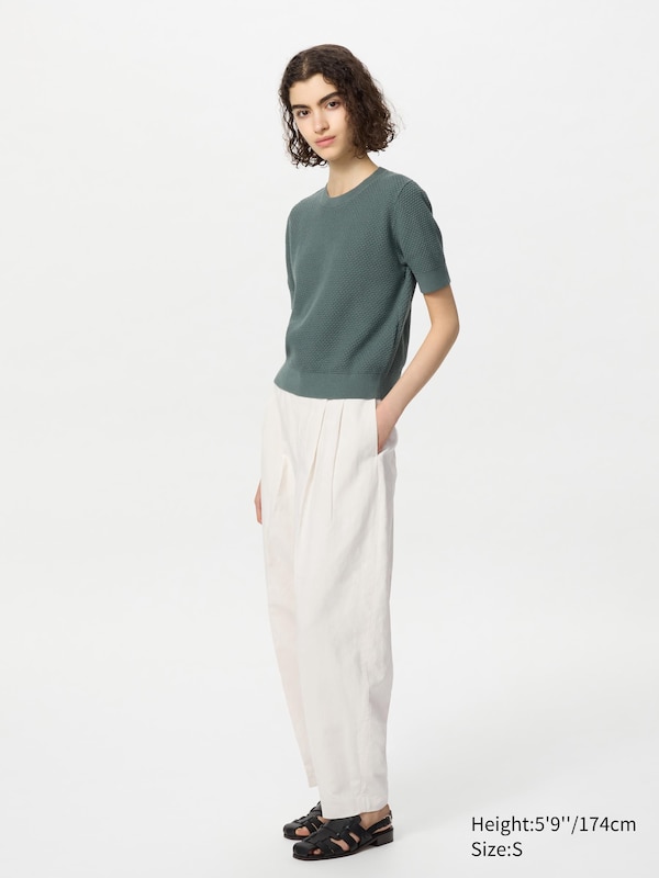 Cotton Popcorn Sweater | Short Sleeve