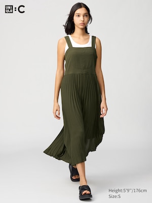 Pleated Strap Dress