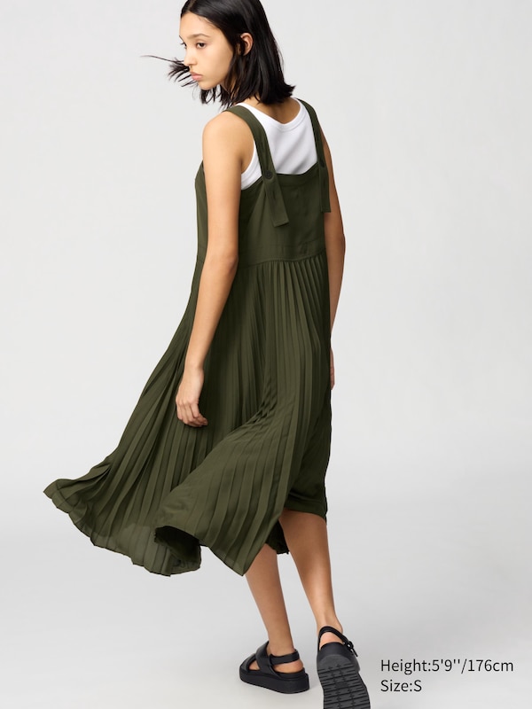 Pleated Strap Dress