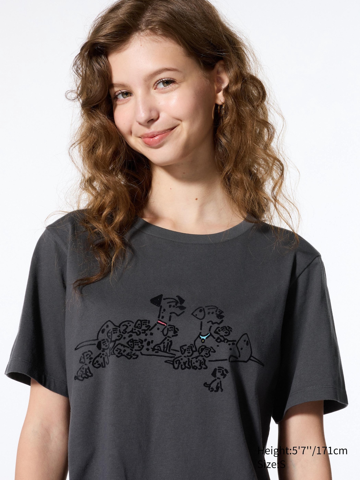 Women s Magic for All with Yu Nagaba UT Graphic T Shirt 101 Dalmatians Dark Gray Small Uniqlo US