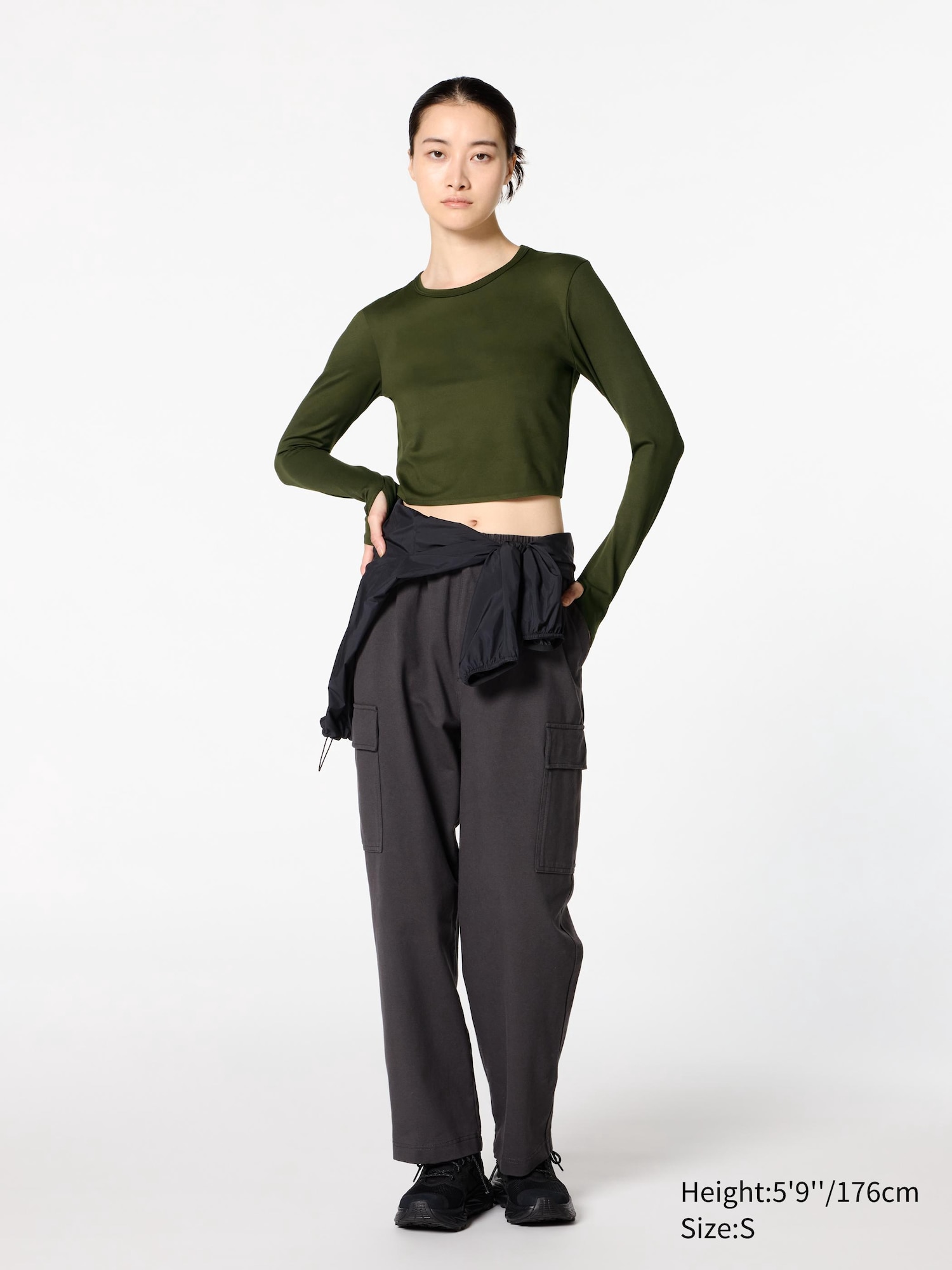 Ultra Stretch AIRism Cropped T-Shirt | Long Sleeve | UNIQLO US