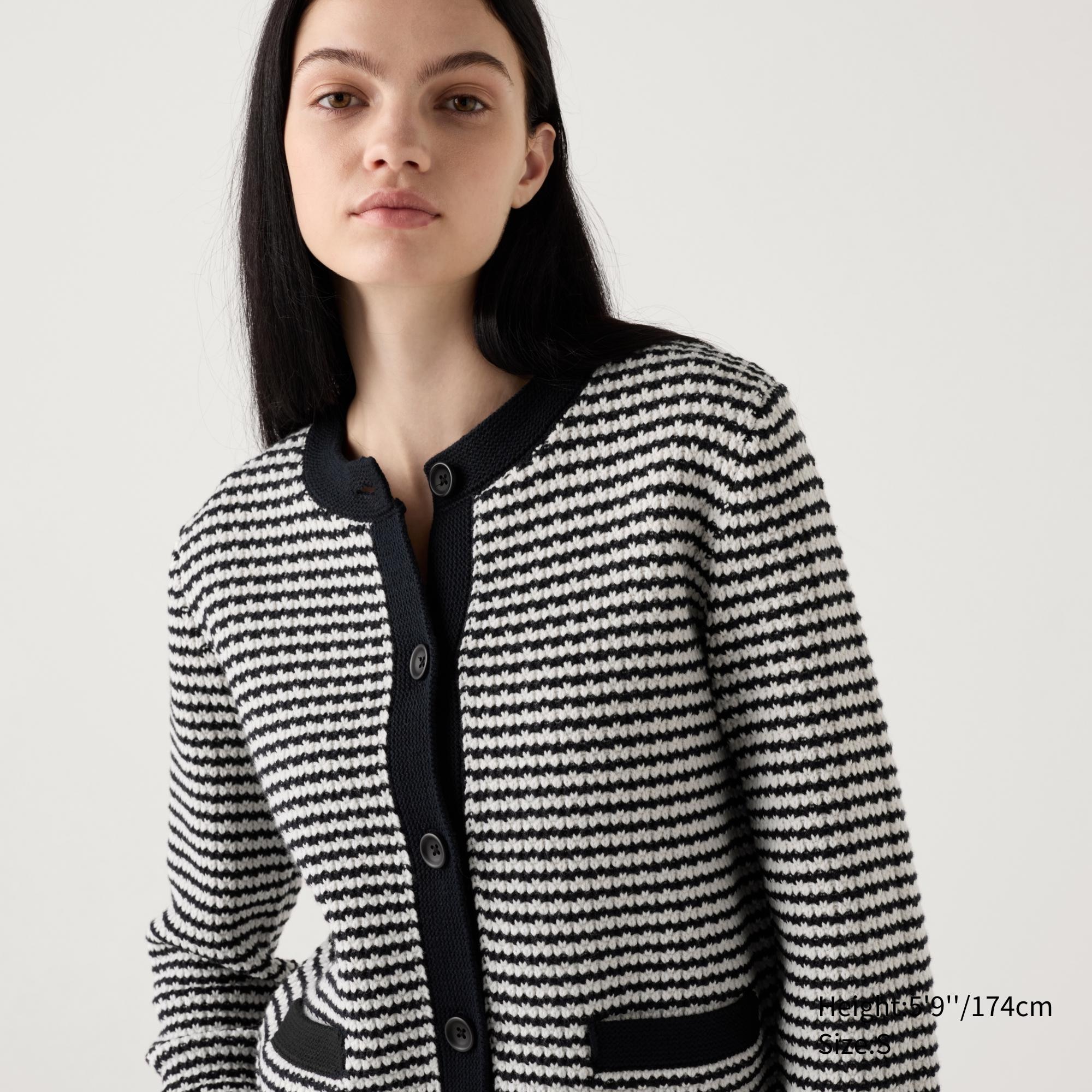 knitted short striped jacket