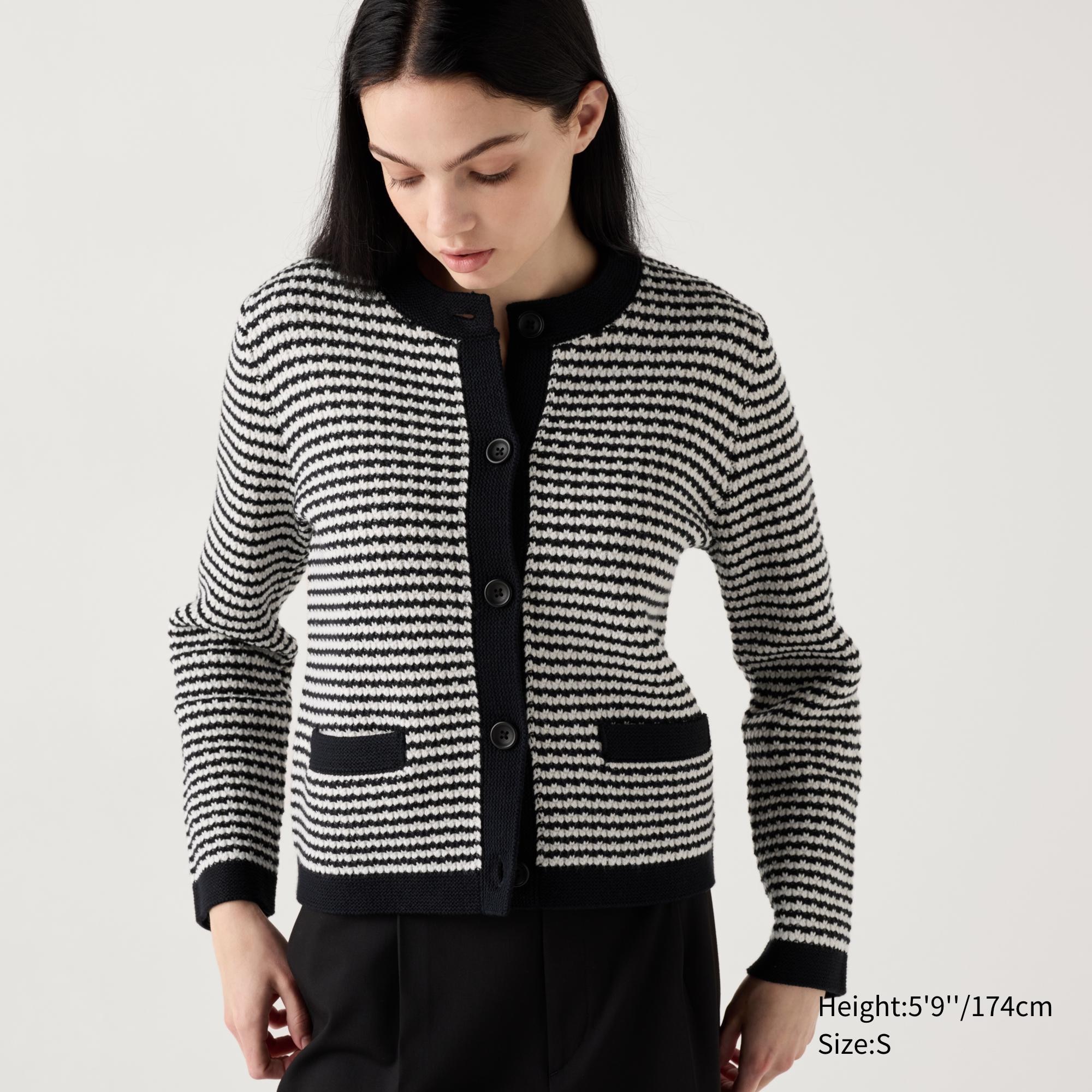 knitted short striped jacket