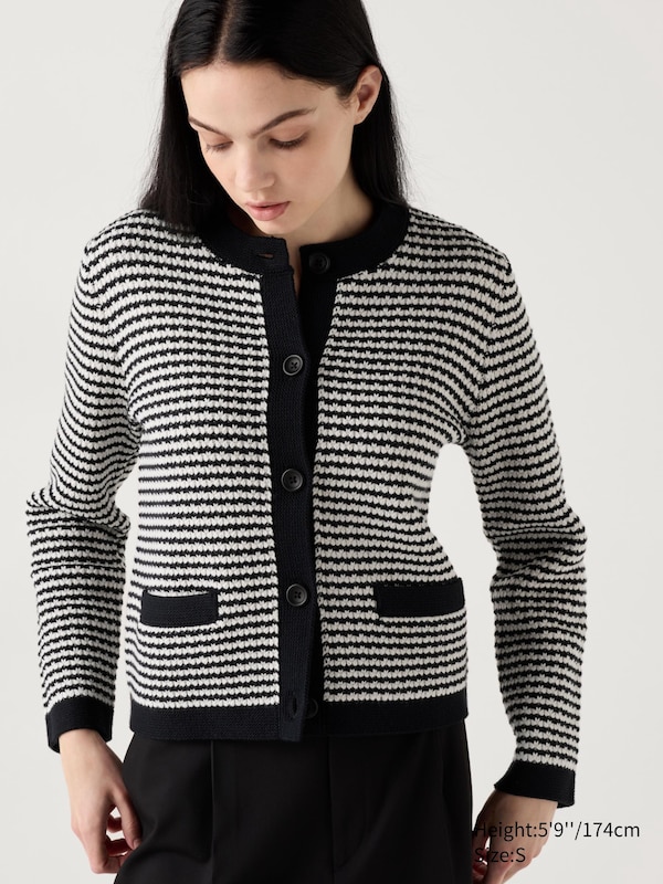 Knitted Short Jacket | Striped | UNIQLO US