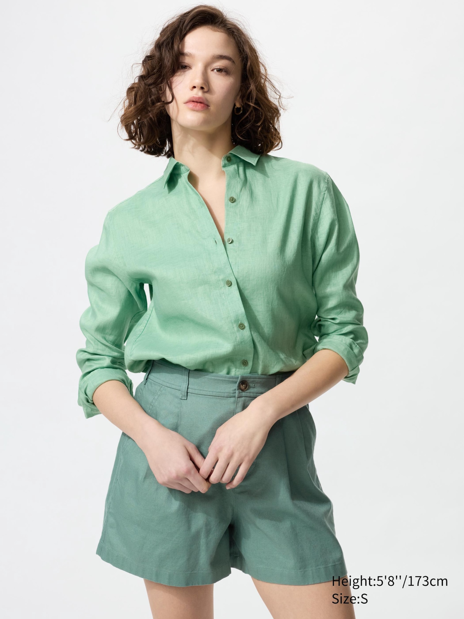 トップス 80s 90s EURO linen open collar shirt ITA Linen Blend Open Collar Shirt | Short Sleeve | Striped