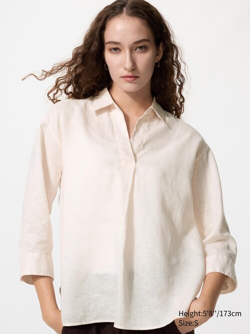 Premium Linen Skipper Collar Shirt