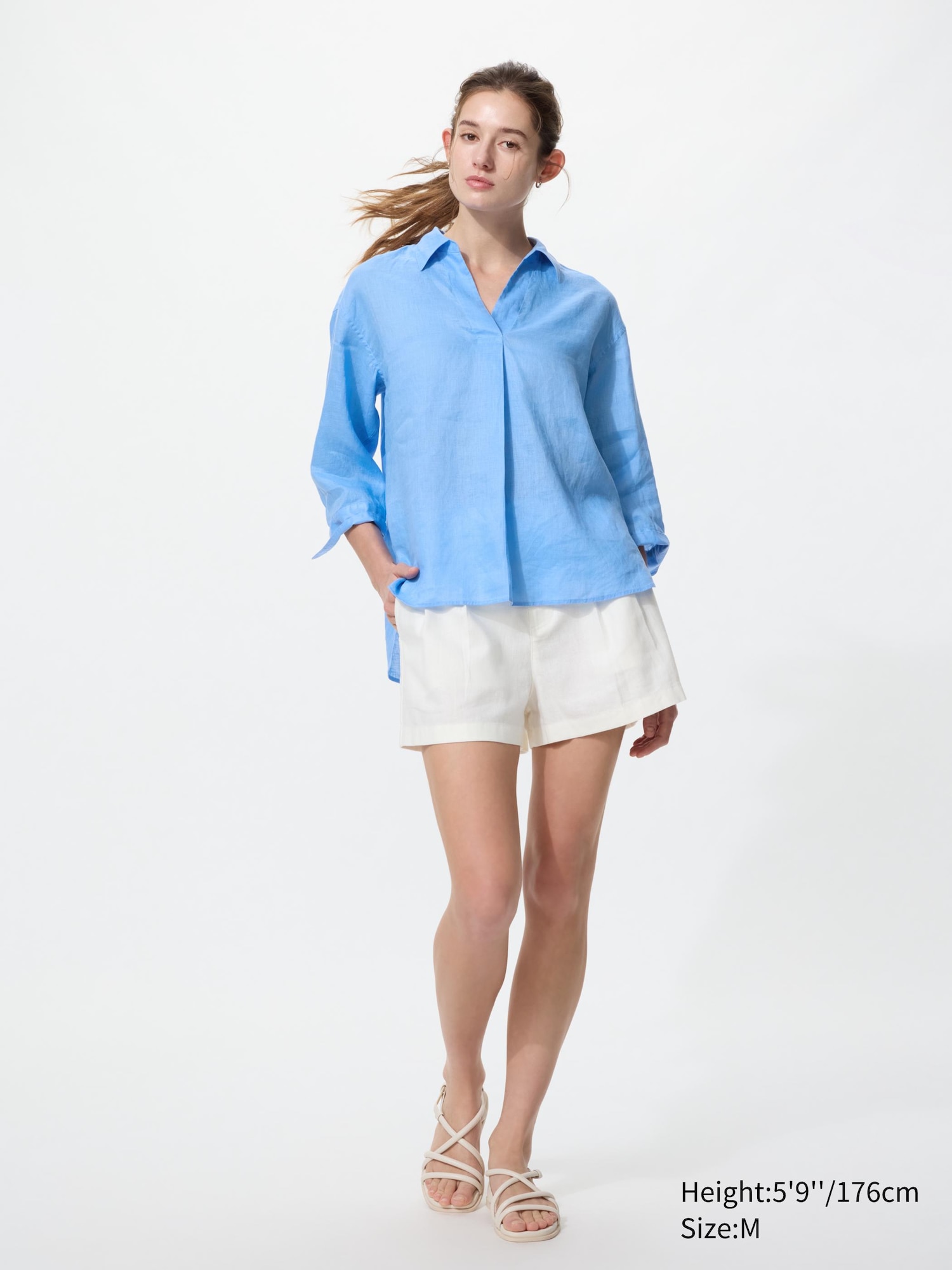 Women's Premium Linen Skipper Collar Shirt | UNIQLO US