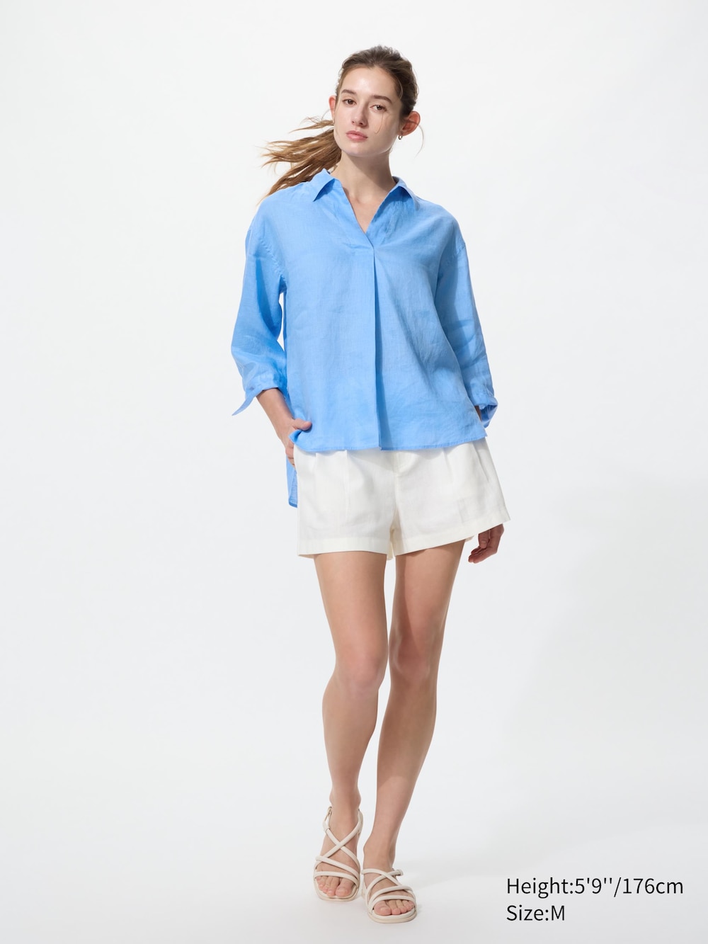 Uniqlo Premium Linen Skipper Collar Shirt — фото 2