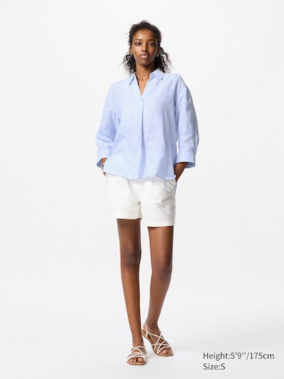 Premium Linen Skipper Collar Shirt | Striped