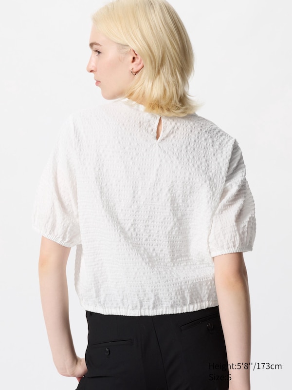 Seersucker Volume Blouse