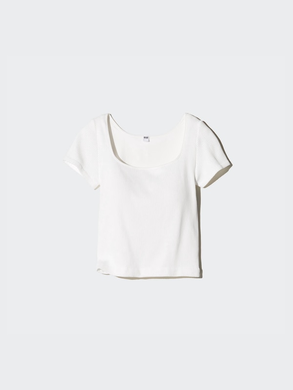 Ribbed Square Neck Cropped Bra Top