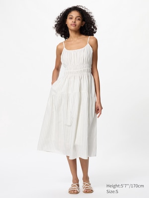 Linen Blend Camisole Dress | Striped