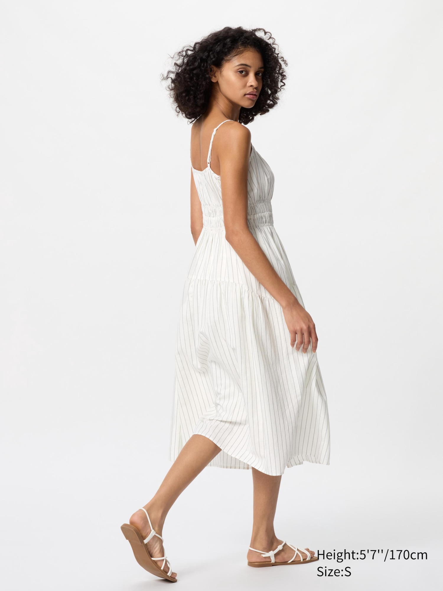 MILA LINEN LIKE CAMISOLE DRESS ベージュ　 S Ameri VINTAGE - MILA LINEN LIKE CAMISOLE DRESS ベージュ Sの