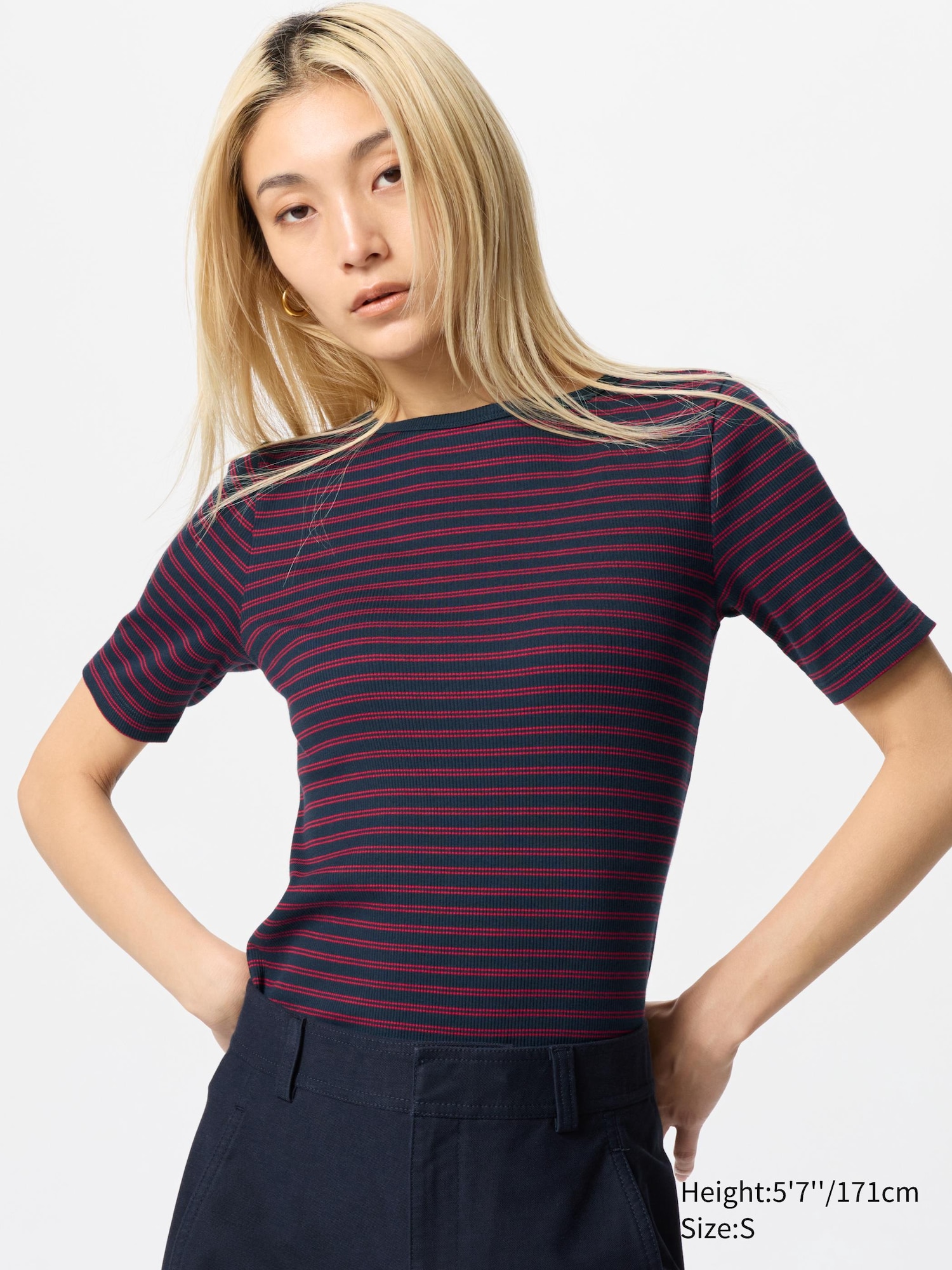 Ribbed Boat Neck T-Shirt | UNIQLO US Ribbed Boat Neck T-Shirt | UNIQLO US