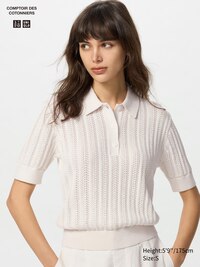Cotton Popcorn Short Sweater | Sleeveless