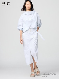 Belted Narrow Skirt | Striped