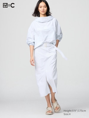Belted Narrow Skirt | Striped
