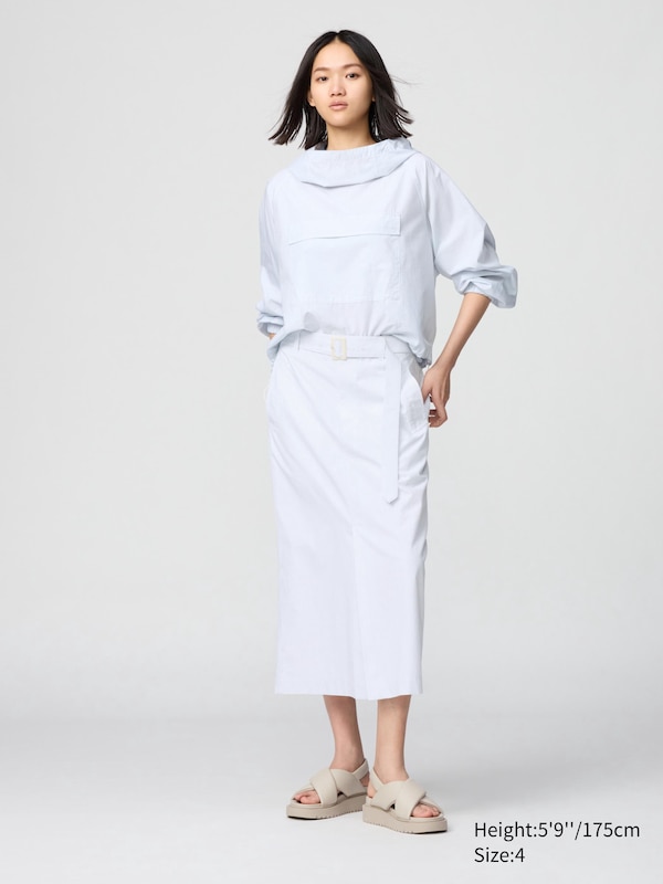 Belted Narrow Skirt | Striped