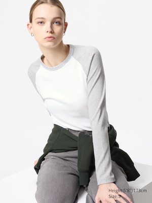 Soft Ribbed Raglan T-Shirt | Long Sleeve