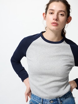 Soft Ribbed Raglan T-Shirt | Long Sleeve