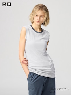 SUPIMA® Cotton Sheer Long T-Shirt | Sleeveless