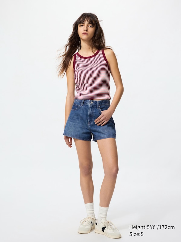Ribbed Cropped Bra Top | Striped