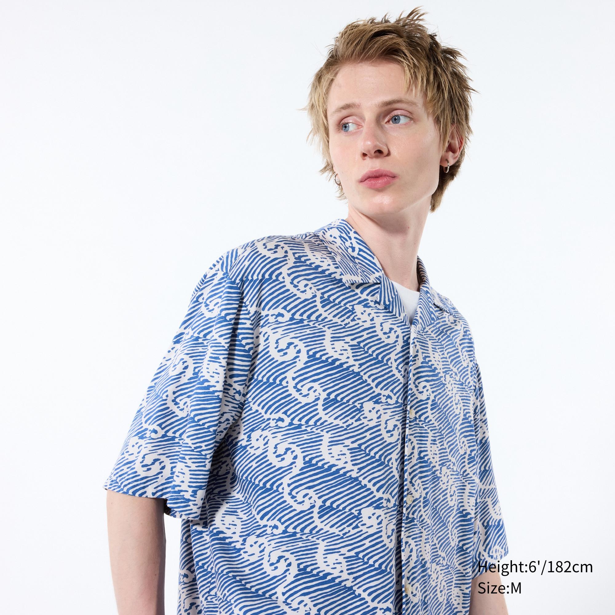 Unsodo Open Collar Short Sleeve Shirt | Printed