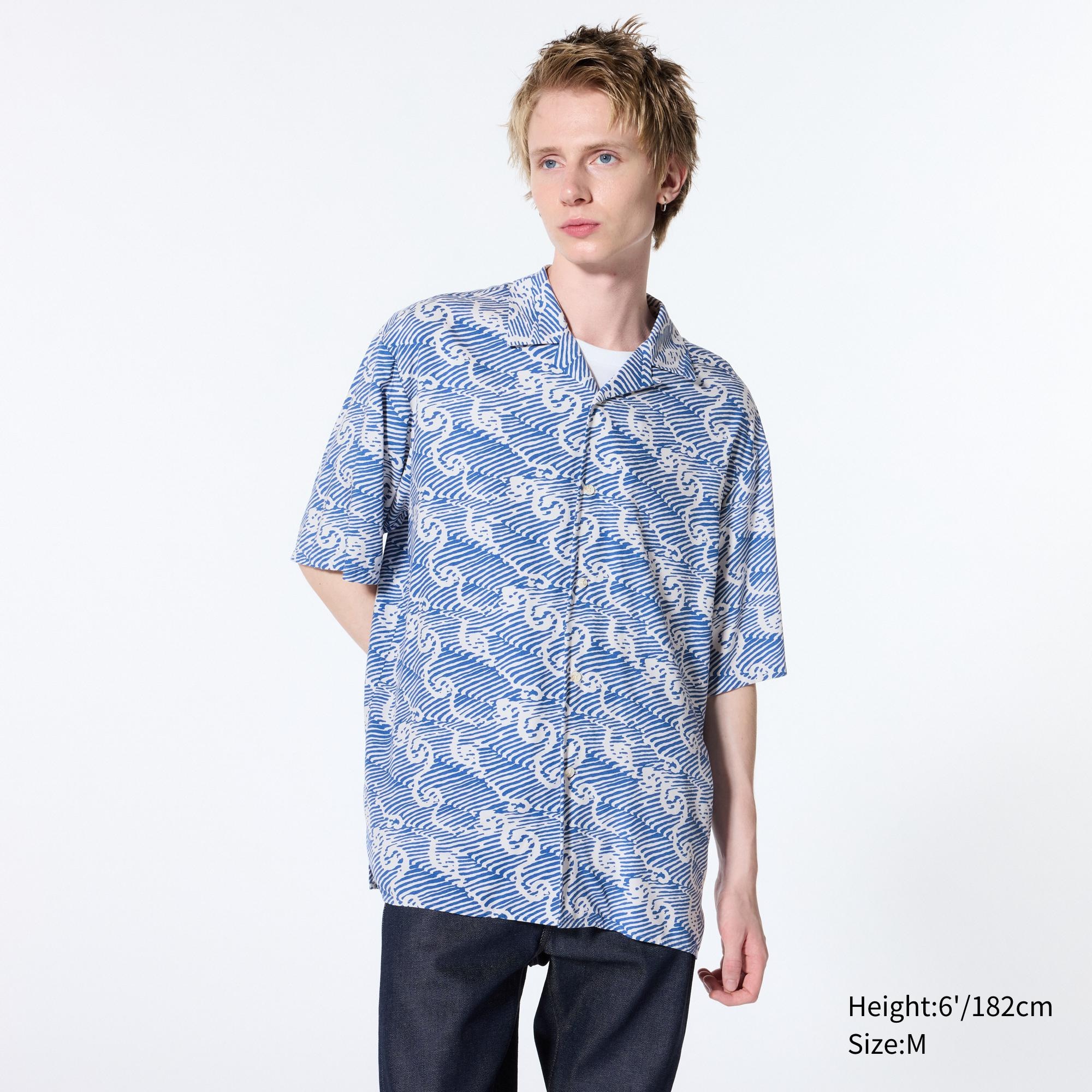 Unsodo Open Collar Short Sleeve Shirt | Printed