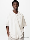 Cotton Linen Open Collar Shirt | Short Sleeve