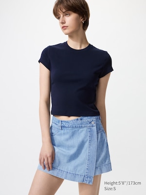 Drapey Denim Skort