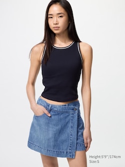 Drapey Denim Skort