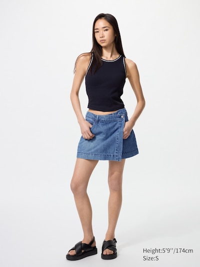 Drapey Denim Skort