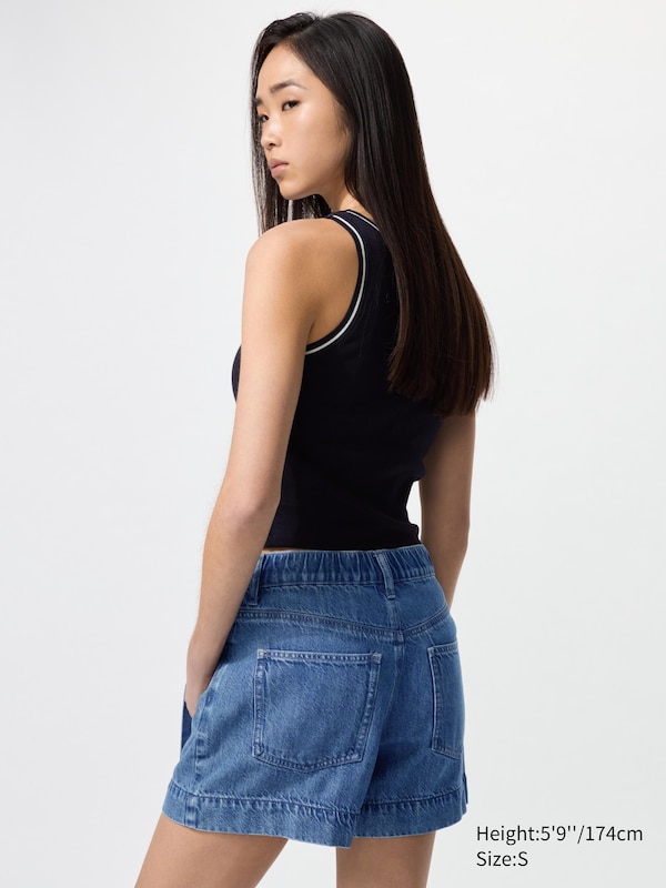 Drapey Denim Skort