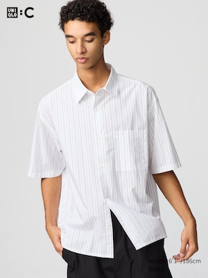 Broadcloth Oversized Short Shirt | Striped