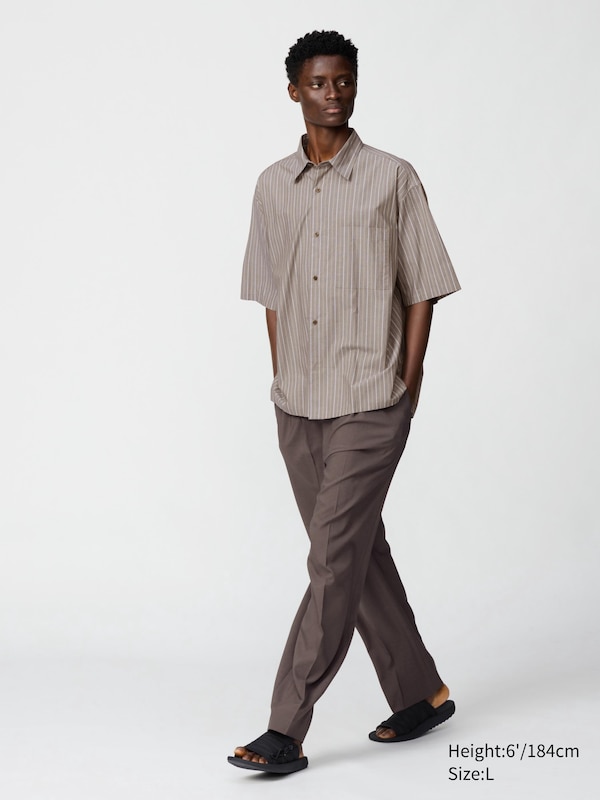 Broadcloth Oversized Short Shirt | Striped