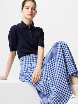 Seersucker Volume Skirt | Gingham