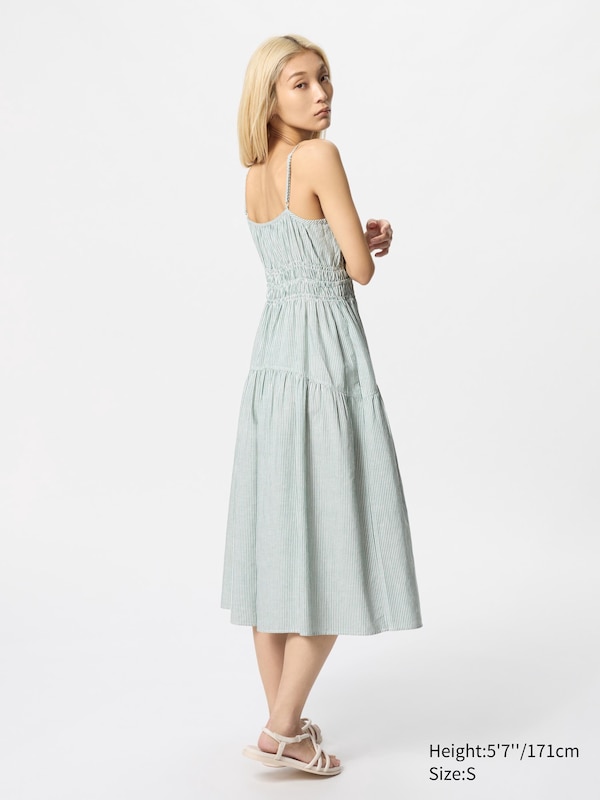 Linen Blend Camisole Dress | Striped