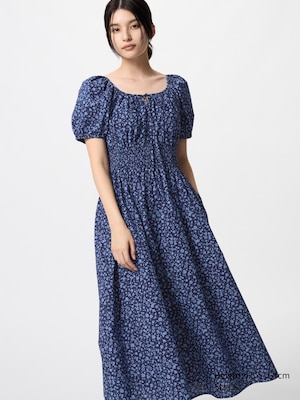 Volume Sleeve Dress | Printed