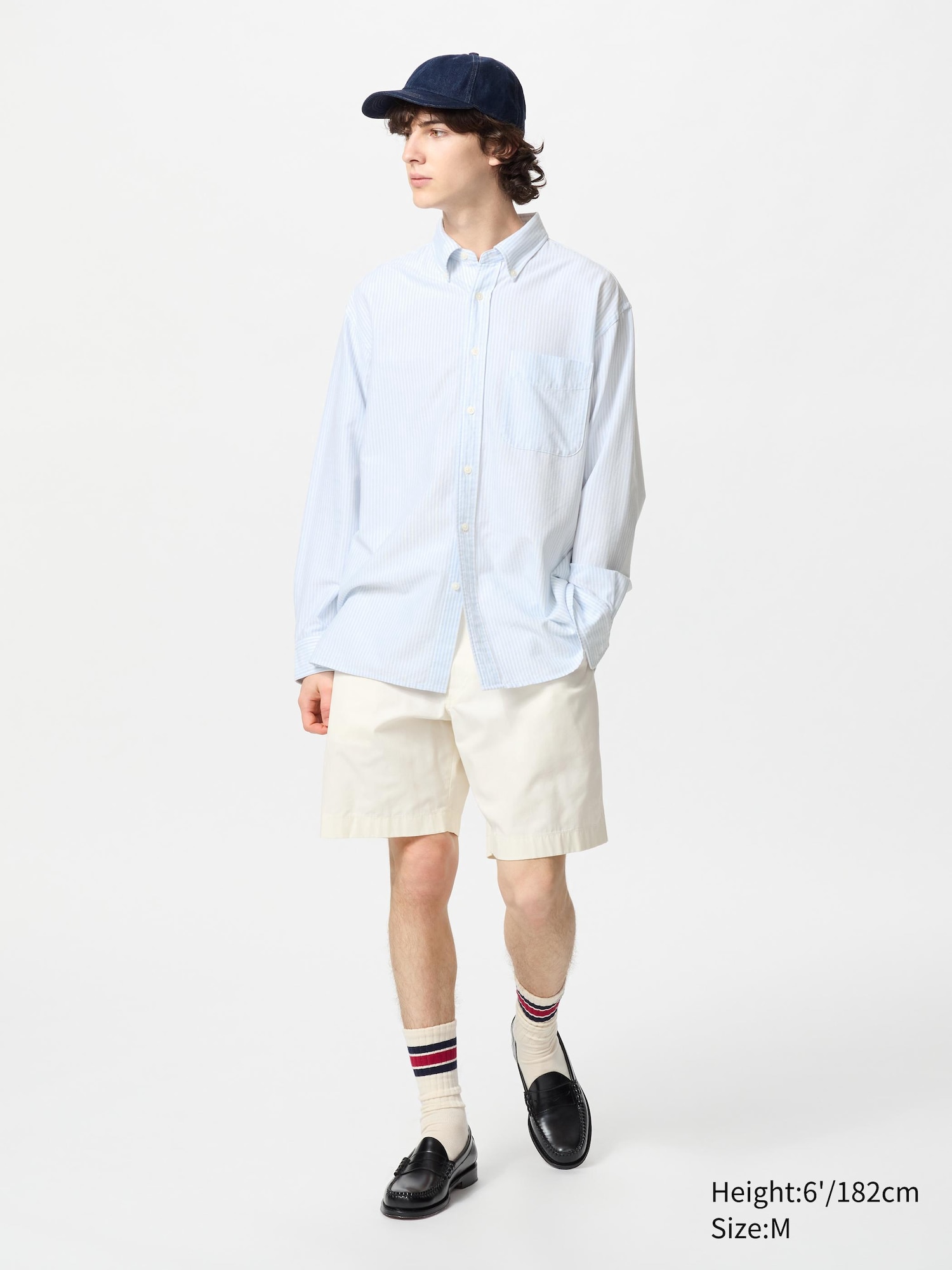 Men's Oxford Oversized Shirt | Striped | UNIQLO US