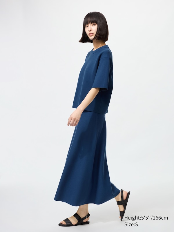 Washable Milano Ribbed Flare Skirt