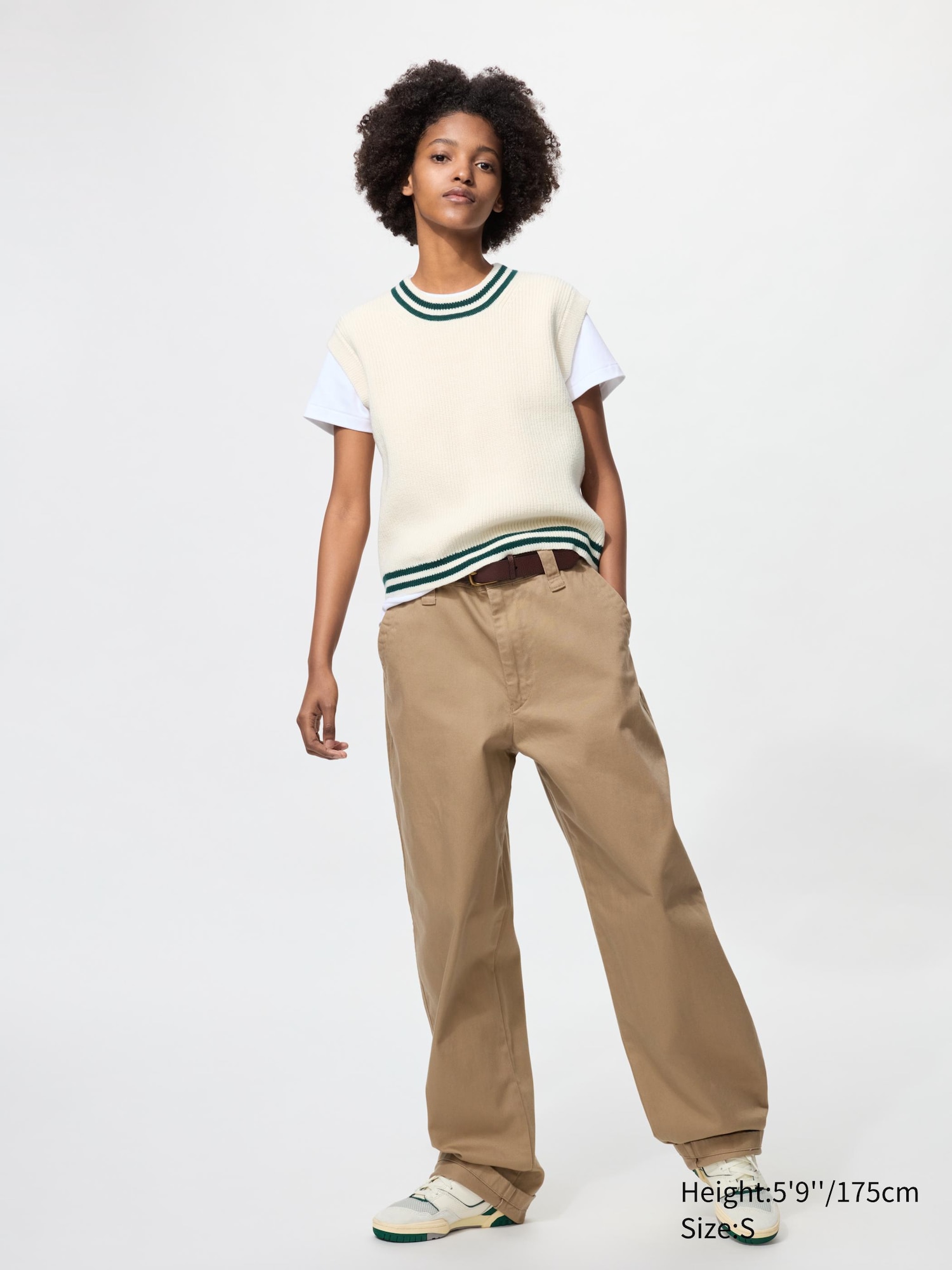 【オースティン】Printed Cotton Crewneck Vest Sweater Vest | Striped | UNIQLO US