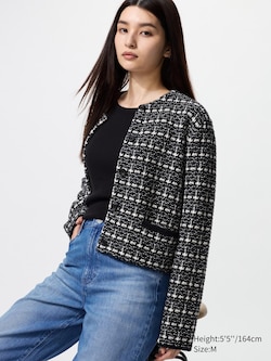Knitted Short Jacket | Printed