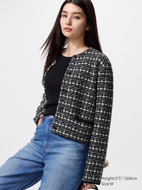 Короткий вязаный жакет Uniqlo с принтом Other