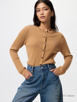 Merino Ribbed Short Cardigan