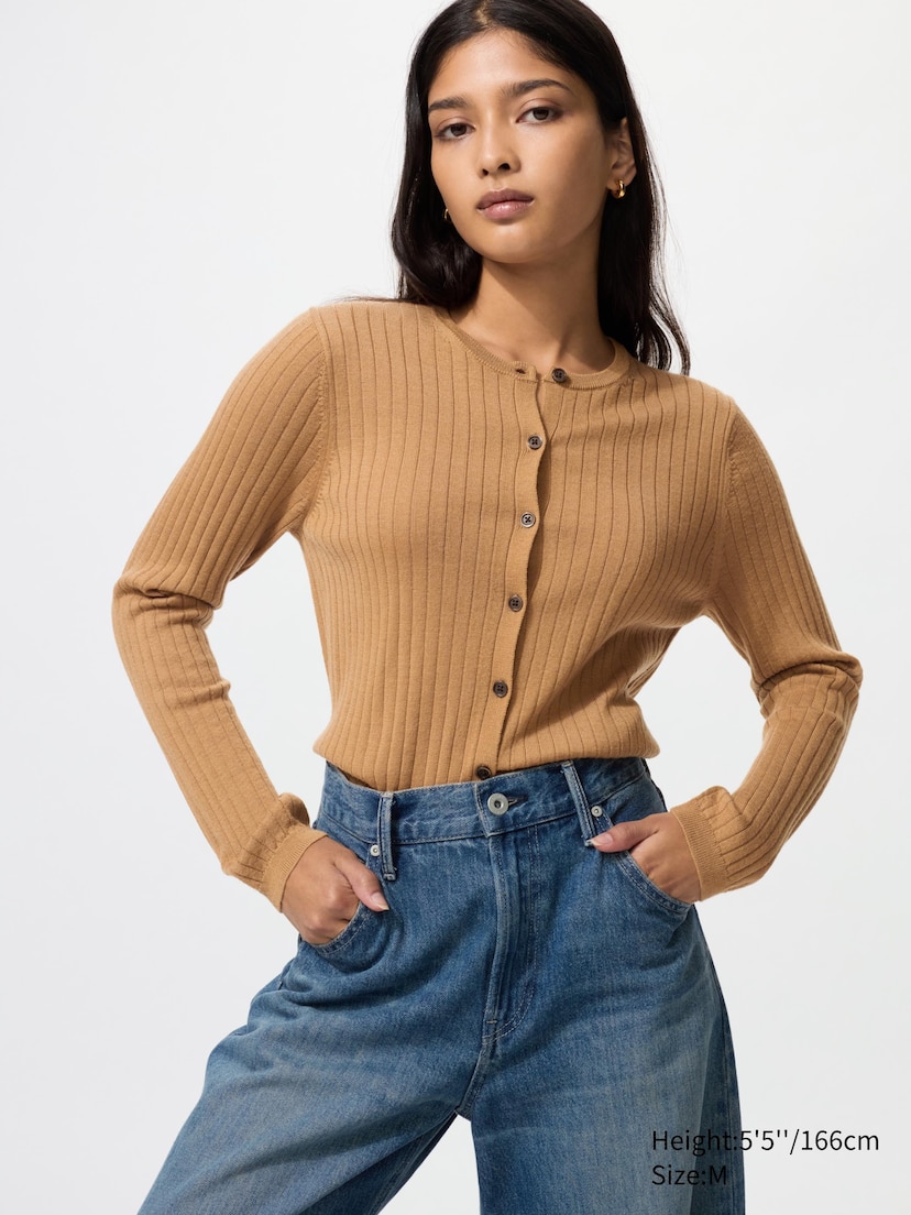 Merino Ribbed Short Cardigan_32