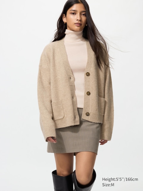Короткий кардиган из пряжи Uniqlo Souffle beige