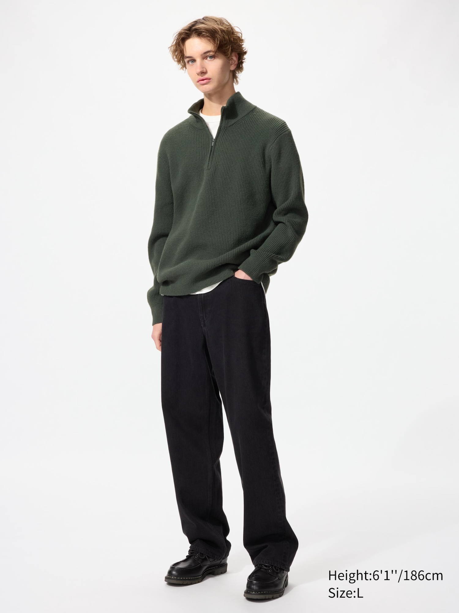 Men's Souffle Yarn Quarter-Zip Sweater | UNIQLO US