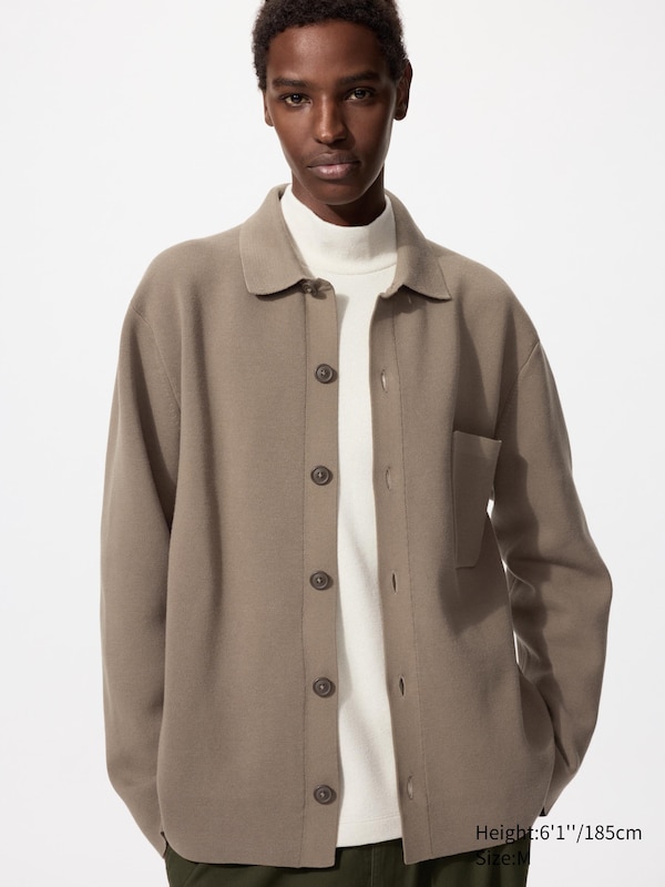 Milano Ribbed Shirt Collar Cardigan