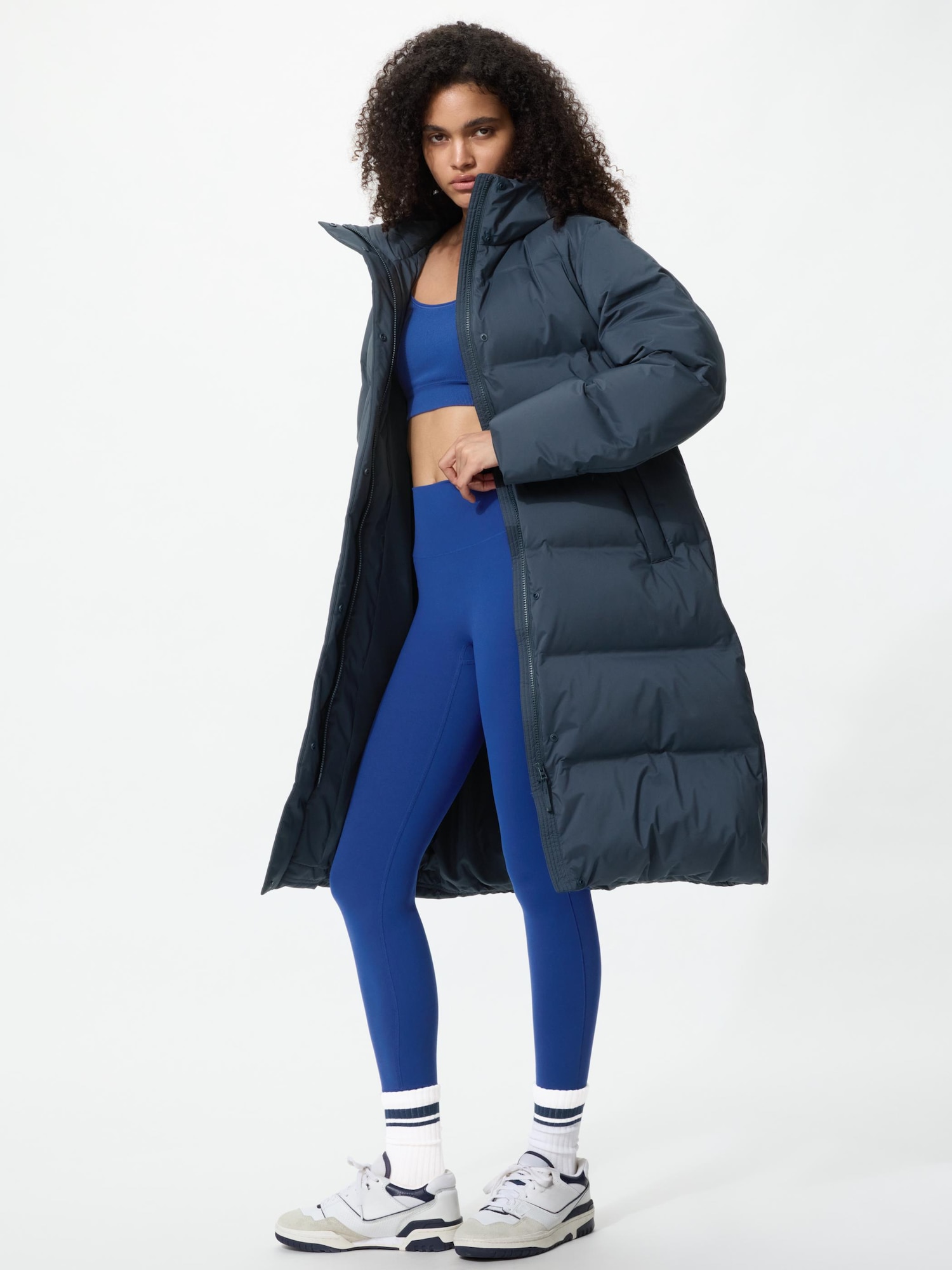 UNIQLO Women's Seamless Down Long Coat, Navy, 2