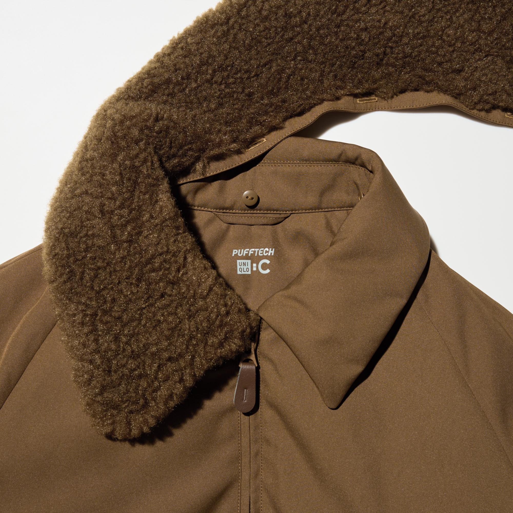 Removable fluffy yarn fleece collar.